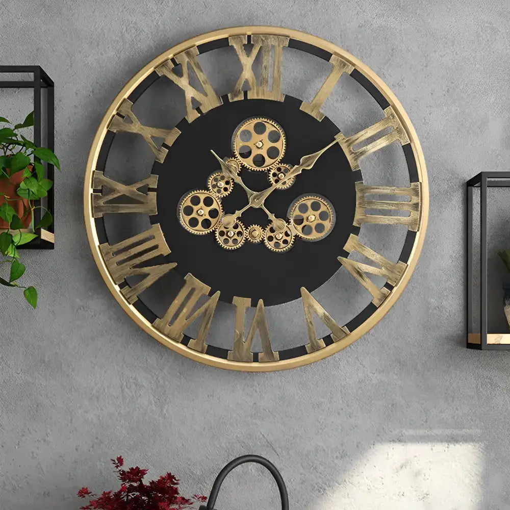 Horloge Murale Avec Engrenage en Mouvement