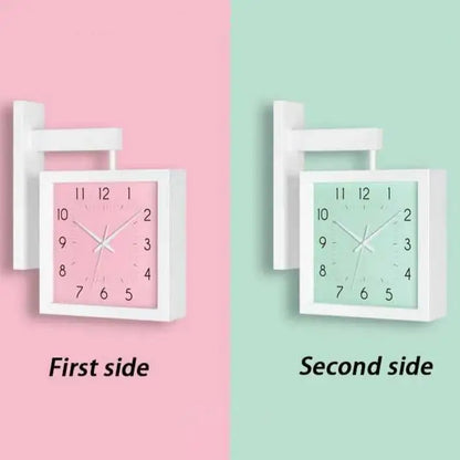 Horloge Murale Bois Design - Rose/vert