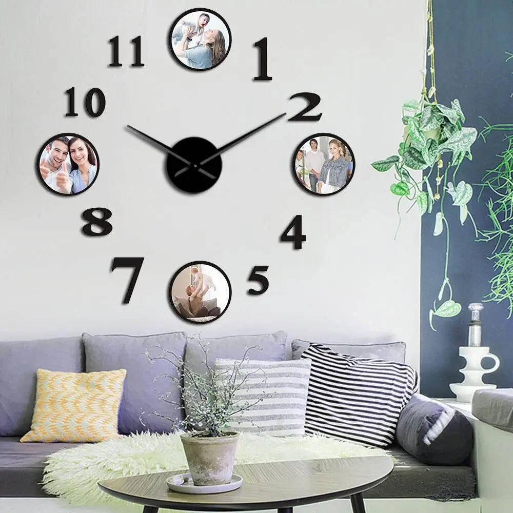 Horloge Murale Cadre Photo Noir - Horloge Originale