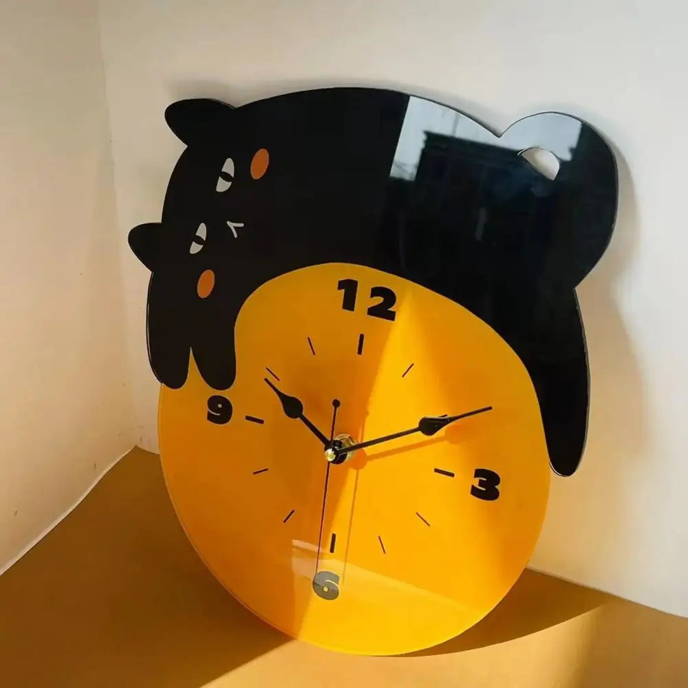 Horloge Murale Chat Noir