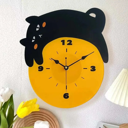 Horloge Murale Chat Noir