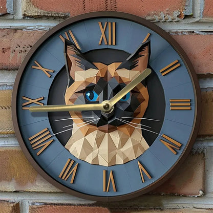 Horloge Murale Chat Siamois - 20cm