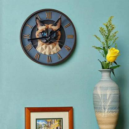 Horloge Murale Chat Siamois - 30cm