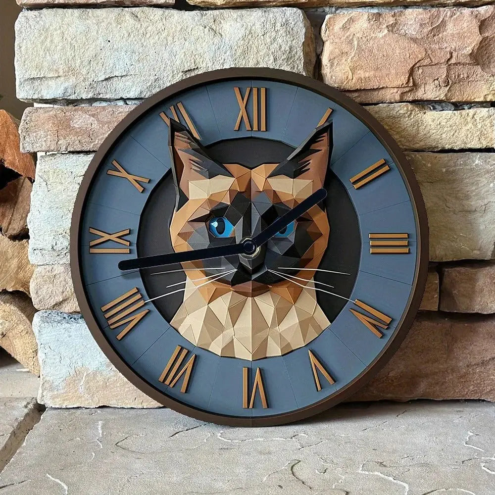 Horloge Murale Chat Siamois