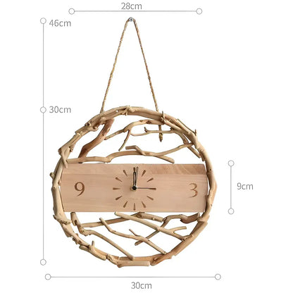 Horloge en Bois Naturel | Horloge Murale Décorative | Passeport Cases