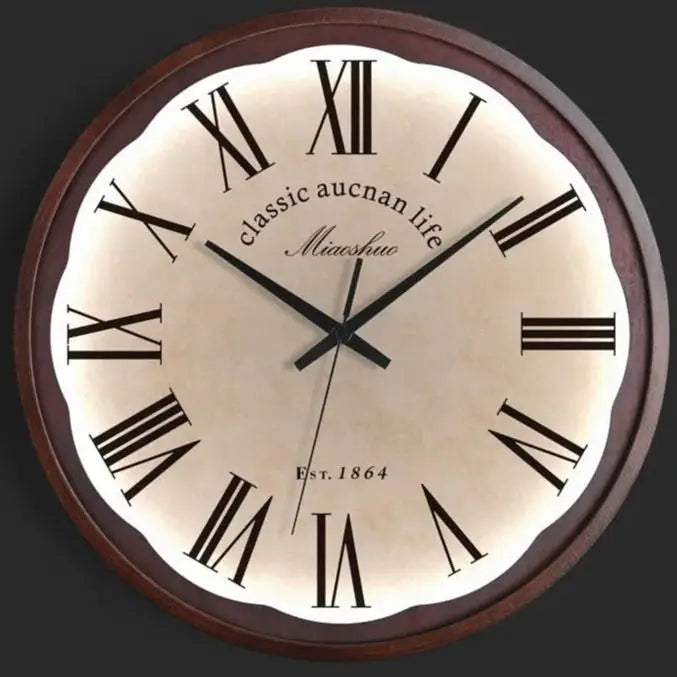 Horloge Murale Design Bois - Lumineuse 2 / 25cm