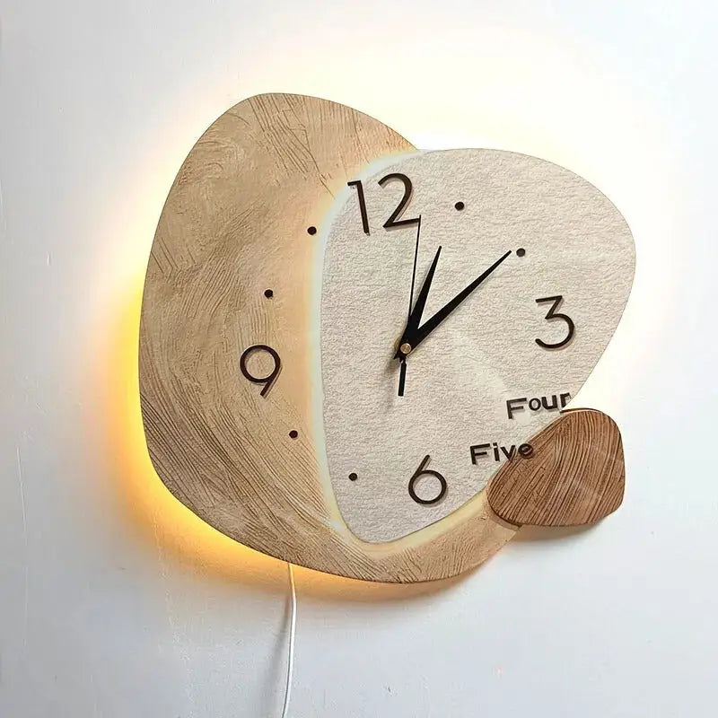 Horloge Murale Design Naturel - Style 1 / Avec led