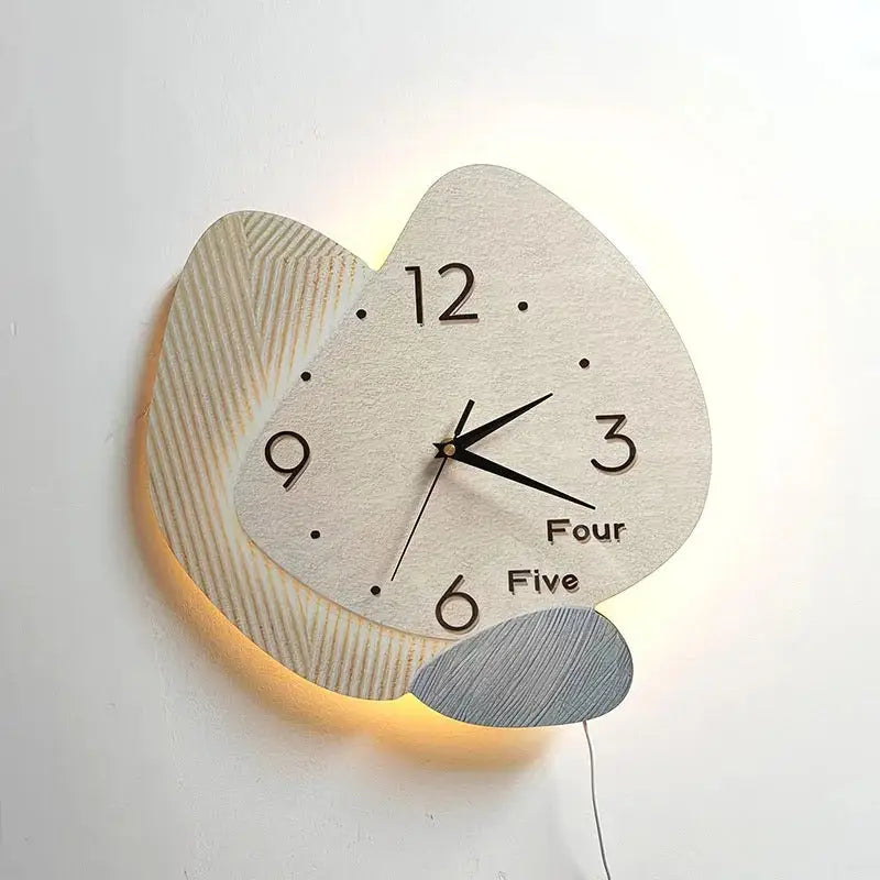 Horloge Murale Design Naturel - Style 4 / Avec led