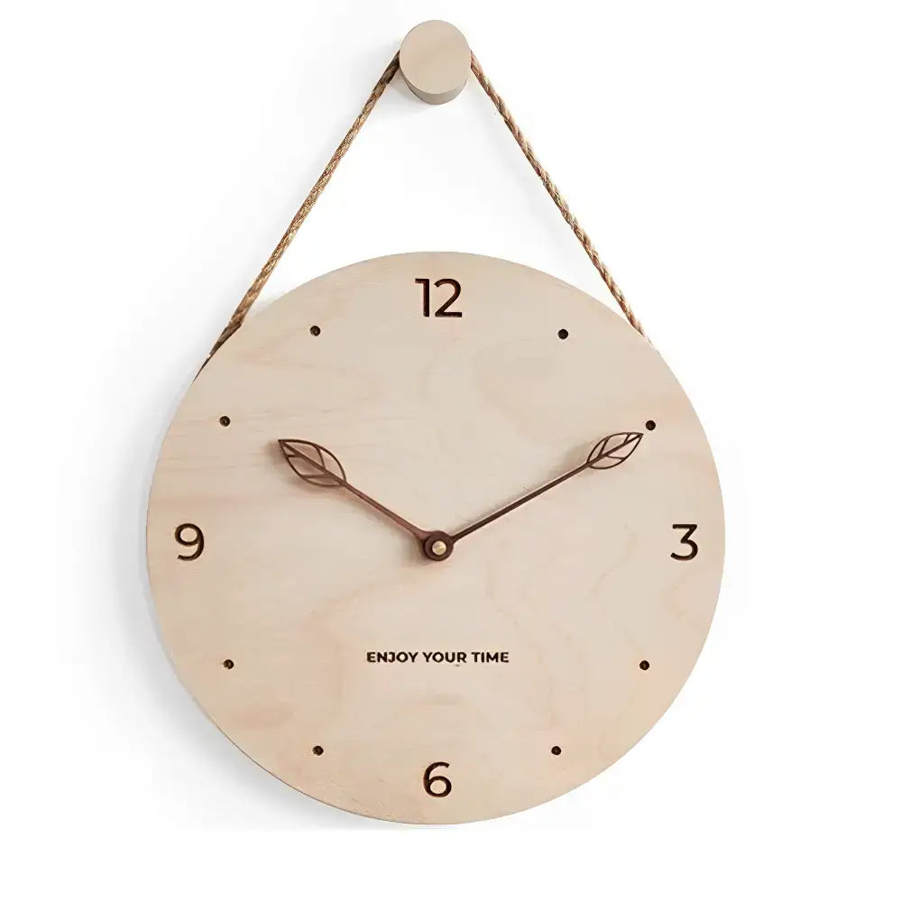 Horloge Murale en Bois de Bouleau|Horloge Bois Naturel|Passeport Cases