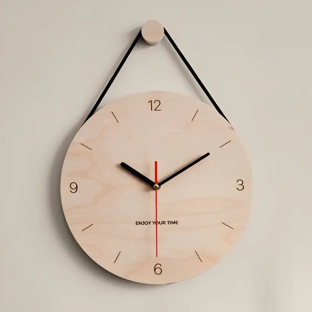 Horloge Murale en Bois de Bouleau|Horloge Bois Naturel|Passeport Cases