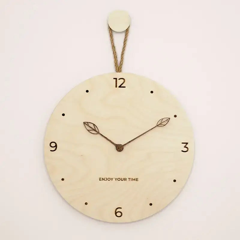 Horloge Murale en Bois de Bouleau|Horloge Bois Naturel|Passeport Cases