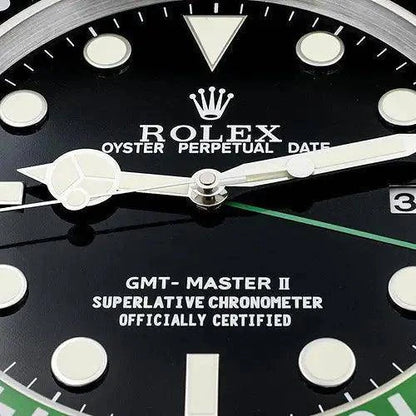 Horloge Murale Rolex GMT Master II Noir et Vert pour Votre Intérieur - Passeport Cases