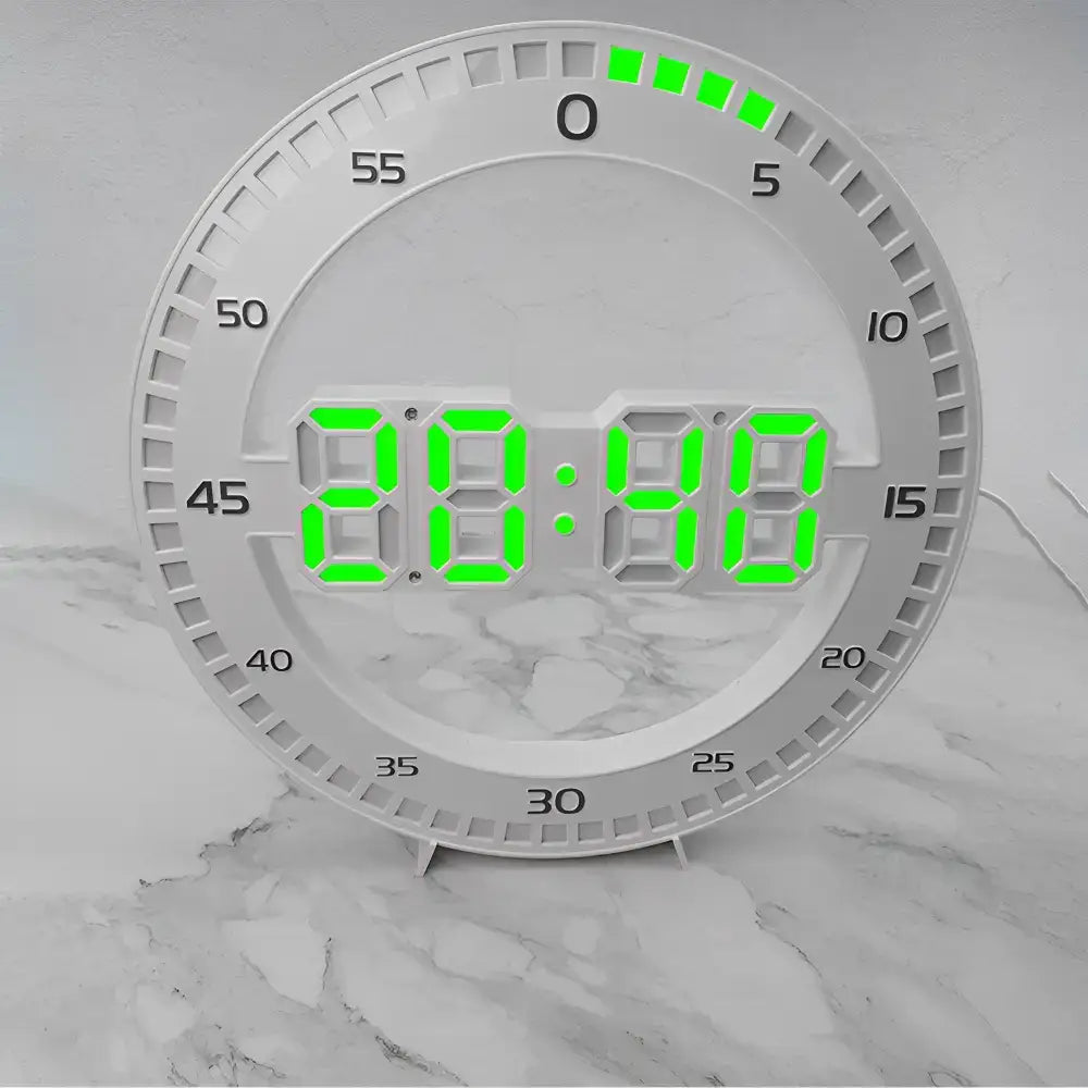 Horloge Murale LED 3D - Horloges murales - blanc LED vert