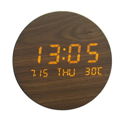 Horloge Bois Naturel LED | Murale en Bois Massif | Passeport Cases