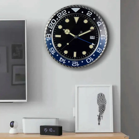 Horloge Murale Metal Luxe - Bleu noir