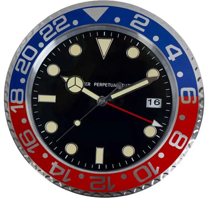 Horloge Murale Metal Luxe - Bleu rouge