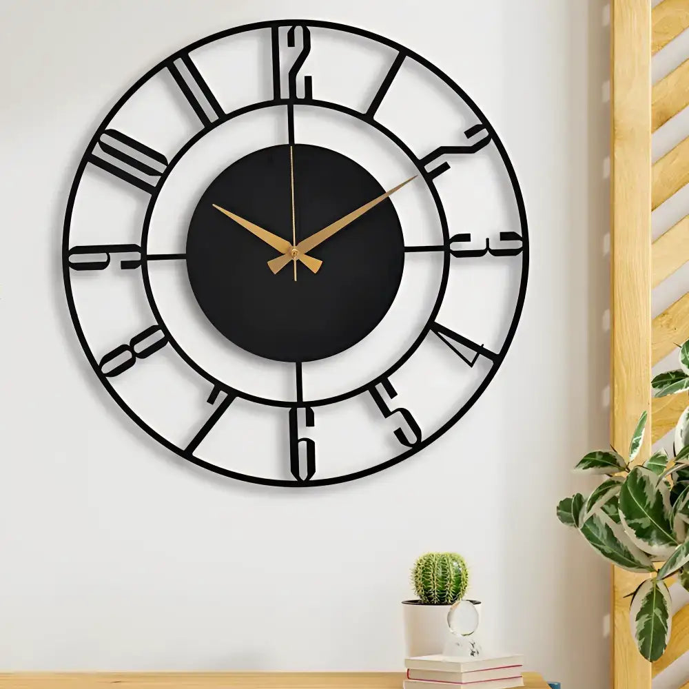 Horloge Murale en Bois Noir | Horloge en Bois Noir | Passeport Cases