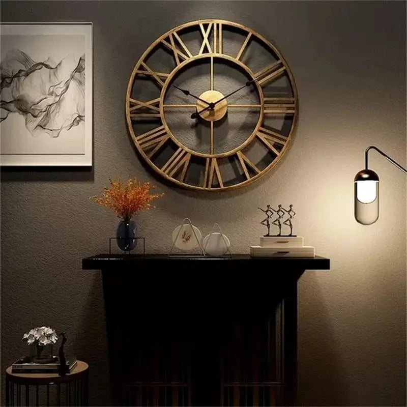 Horloge Murale Noir - Or retro / 40cm