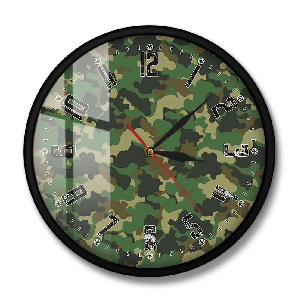 Horloge Murale Originale Camouflage - Avec cadran / Vert - Horloge Originale