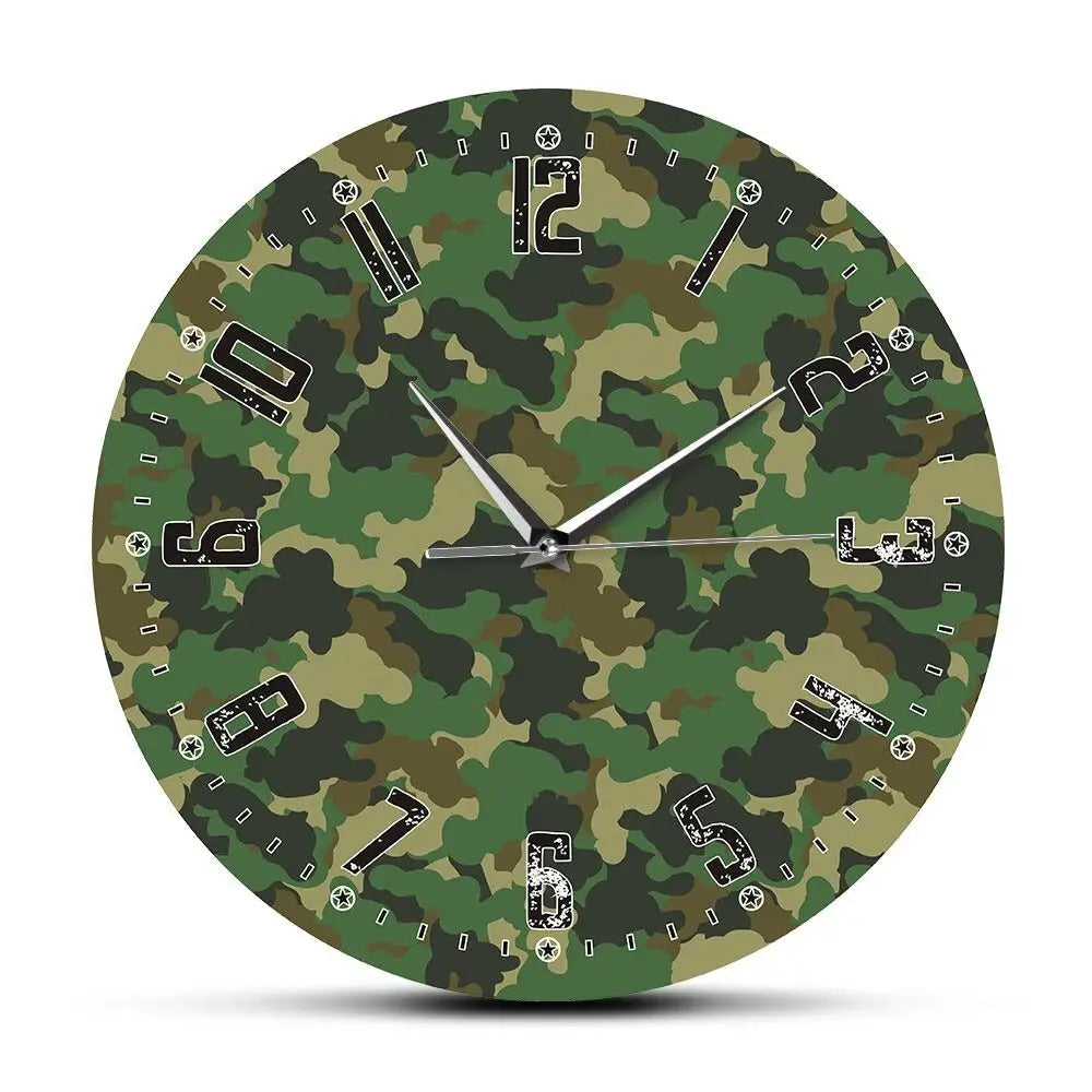 Horloge Murale Originale Camouflage - Sans cadran / Vert - Horloge Originale