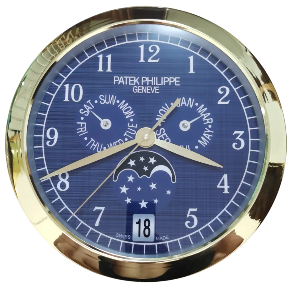 Horloge Murale Royale Bleue | Horloge or et Bleu | Passeport Cases