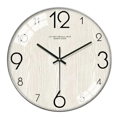 Horloge Murale Scandinave Blanche en bois et verre - 30 cm - Horloge Scandinave