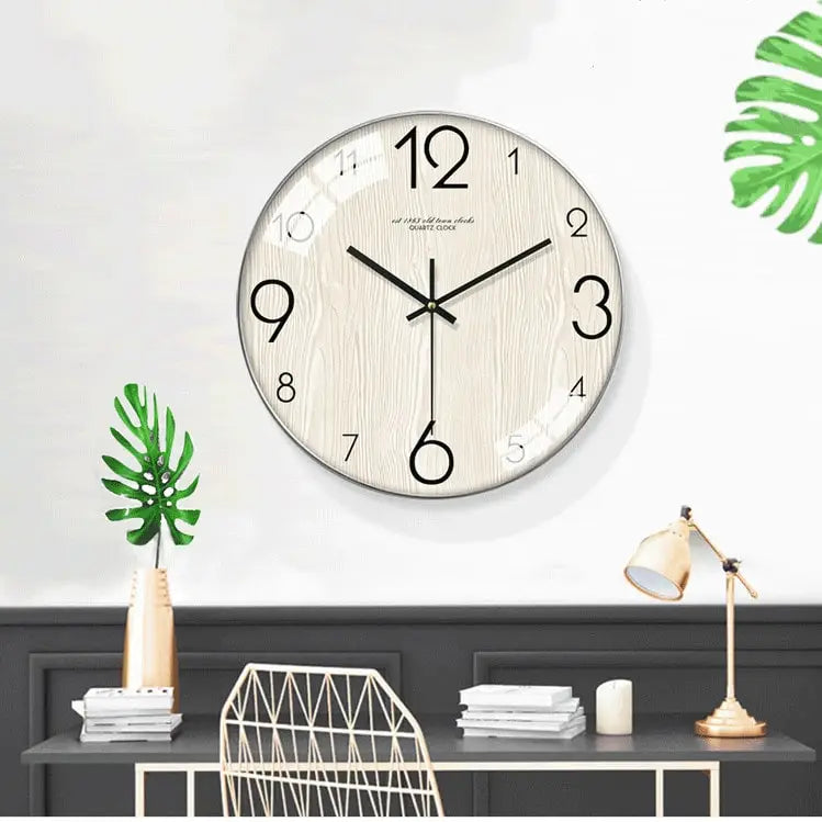 Horloge Murale Scandinave Blanche en bois et verre - 35 cm - Horloge Scandinave