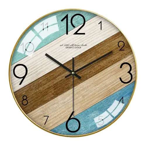 Horloge Murale Scandinave Colorée en bois et verre - 30 cm - Horloge Scandinave