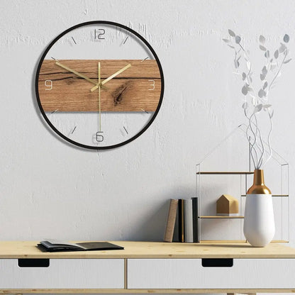 Horloge Murale Scandinave Effet Bois et Blanc - Horloge Design