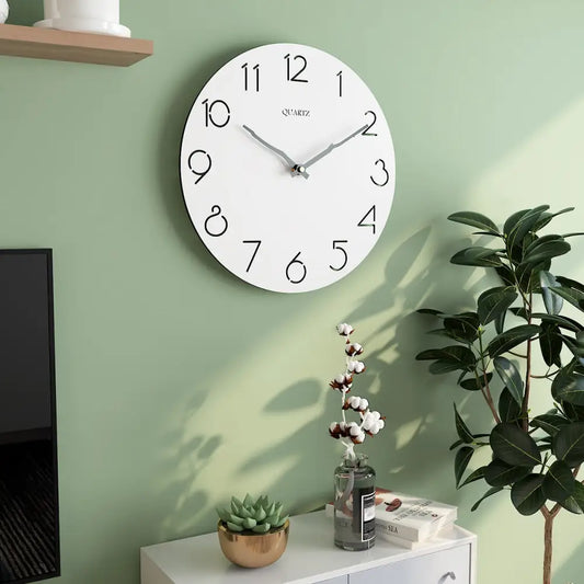 Horloge Murale Scandinave et Moderne Blanche en Bois - Horloge Scandinave