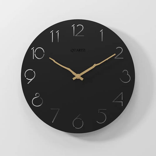 Horloge Murale Scandinave et Moderne Noire en Bois - Horloge Scandinave