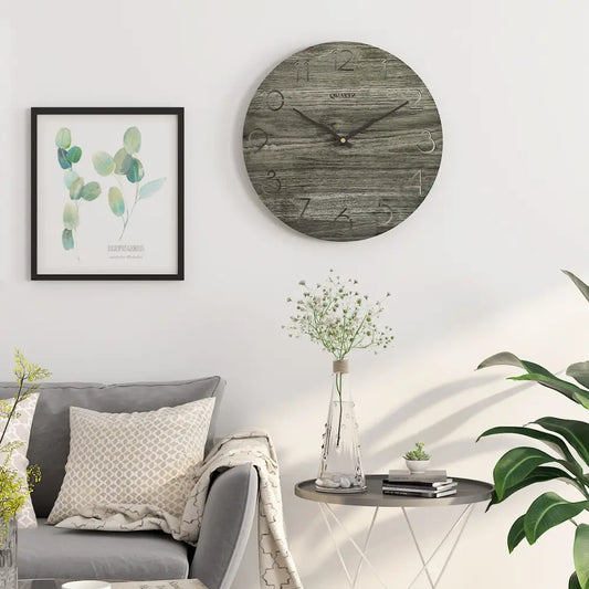 Horloge Murale Scandinave et Moderne Verte en Bois - Horloge Scandinave