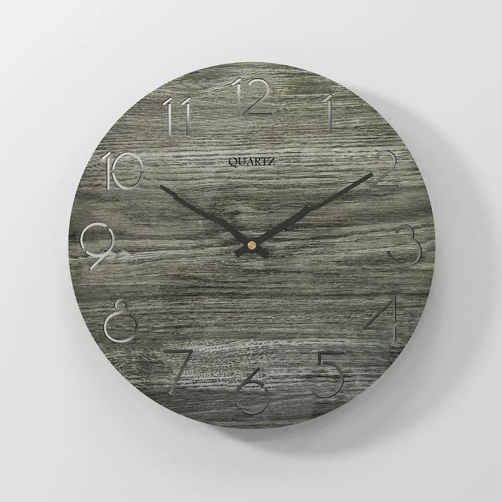 Horloge Murale Scandinave et Moderne Verte en Bois - Horloge Scandinave