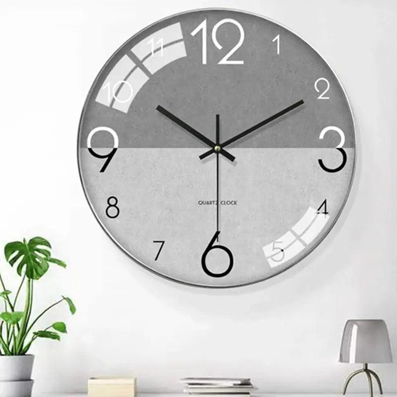 Horloge Murale Scandinave Grise en bois et verre - 35 cm - Horloge Scandinave