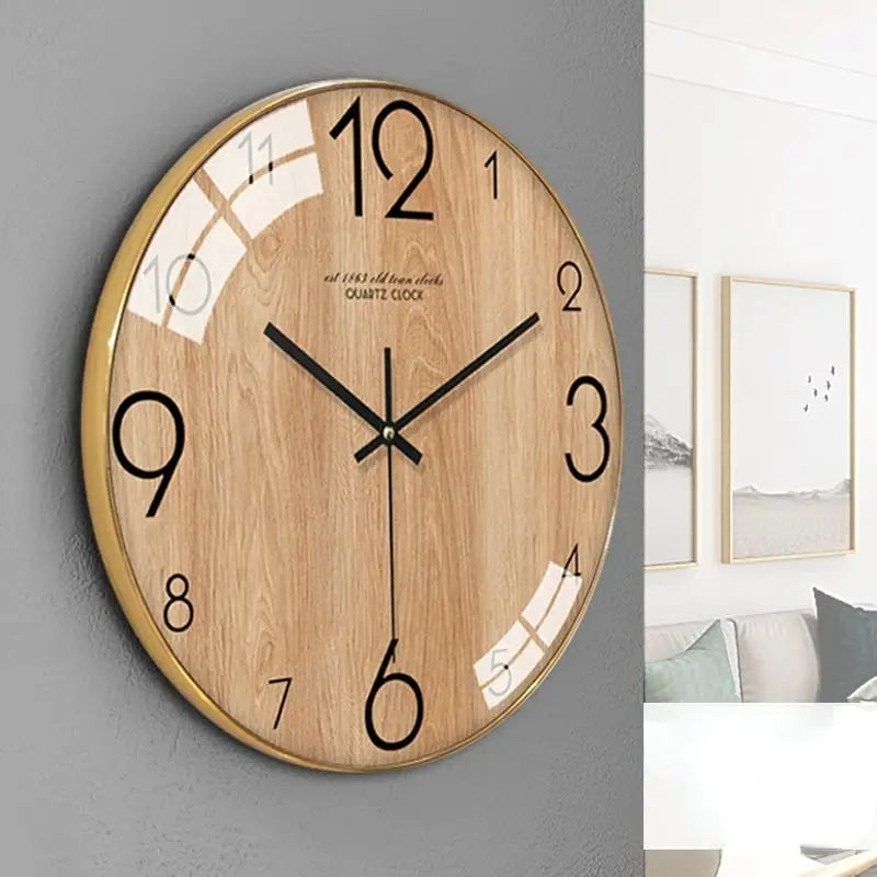 Horloge Murale Scandinave Marron en bois et verre - 35 cm - Horloge Scandinave