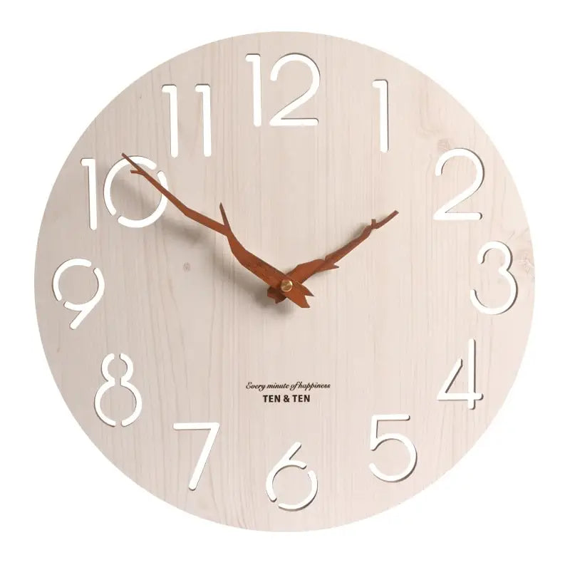 Horloge Murale Scandinave Ronde Blanche en Bois - Horloge Scandinave