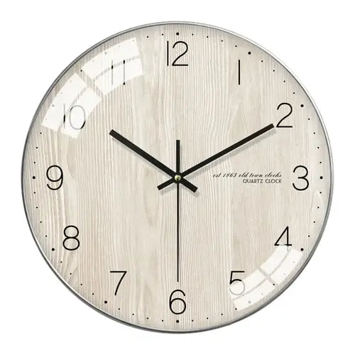 Horloge Murale Scandinave Ronde en bois et verre - 30 cm - Horloge Scandinave