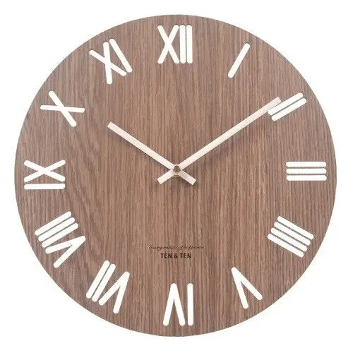 Horloge Murale Scandinave Taupe Chiffres Romains - Horloge Scandinave