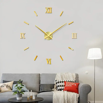 Horloge MuralHorloge 3D Acrylique | Horloge Murale Acrylique | Passeport Casese Stickers 3D - Horloges murales