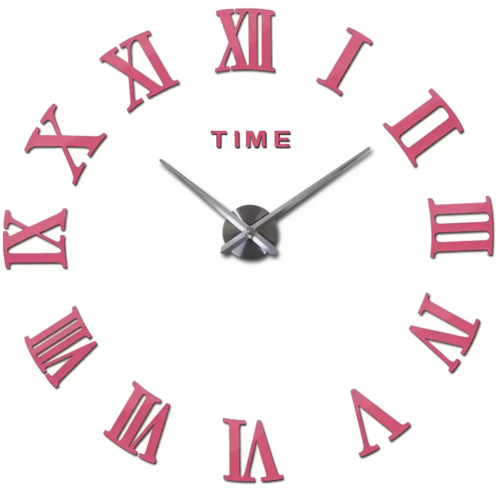 Horloge Murale Stickers Chiffre Romain - Horloges murales - rose / 40 cm