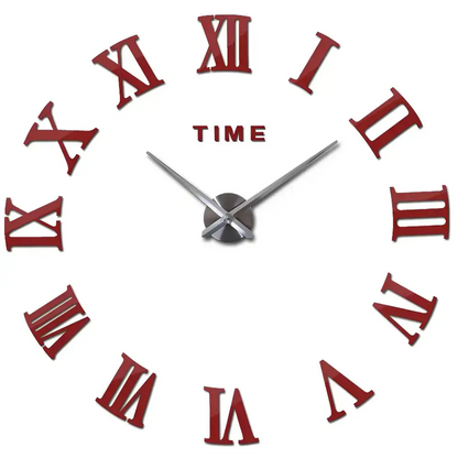 Horloge Murale Stickers Chiffre Romain - Horloges murales - rouge / 40 cm