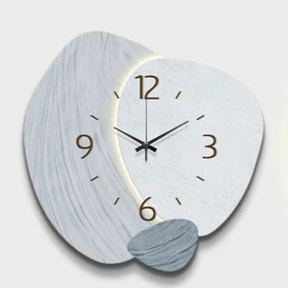 Horloge Murale Style Naturel - Bleu pastel / Sans led