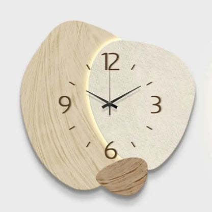 Horloge Murale Style Naturel - Crème / Sans led