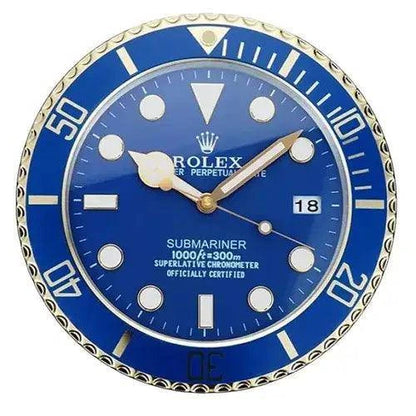 Horloge murale - Submariner bleue et or - Passeport Cases