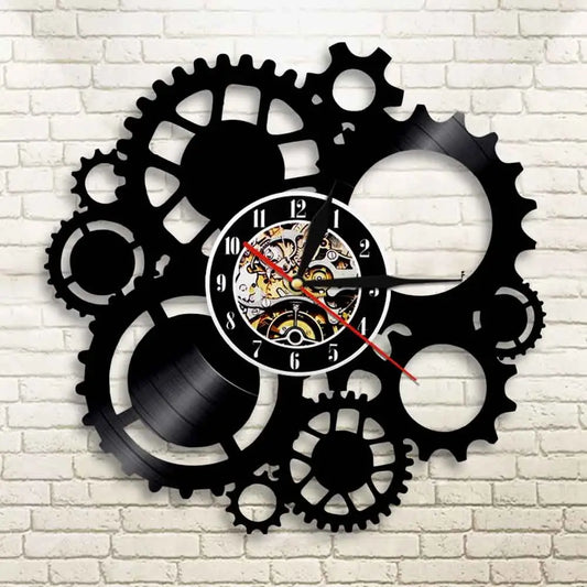 Horloge Murale Vinyle Design Industriel LED - Horloge LED