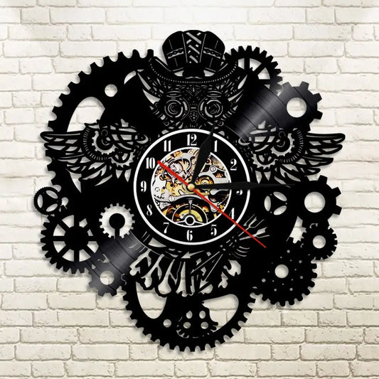 Horloge Murale Vinyle Style Industriel LED - Horloge LED