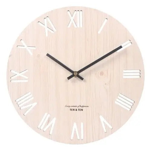 Horloge Scandinave Blanc Écru Chiffres Romains - Horloge Scandinave