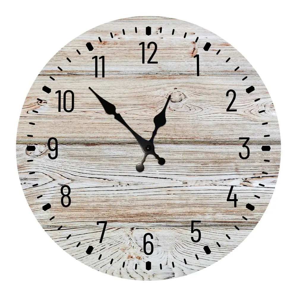 Horloge Scandinave Bois Blanchi - Horloge Scandinave