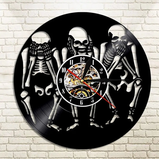 Horloge Tête de Mort Vinyle LED - Horloge LED