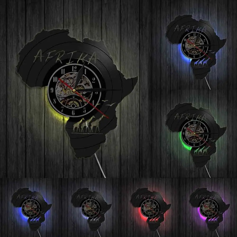 Horloge Vinyle Afrique LED - Horloge LED